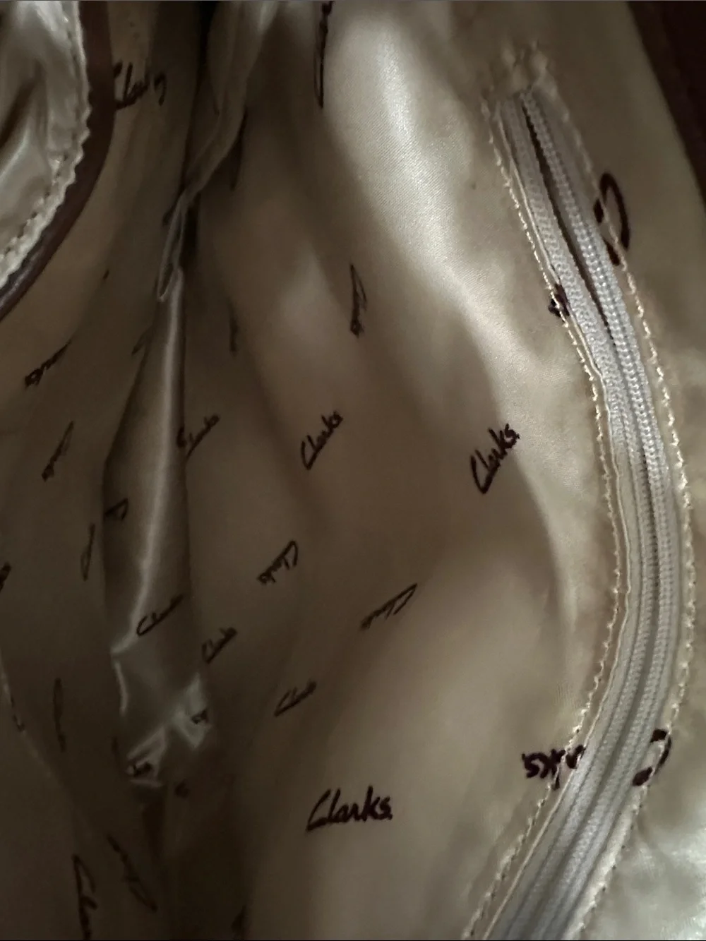 Clarks Brown Faux Leather Backpack with Magnet Buckle Front